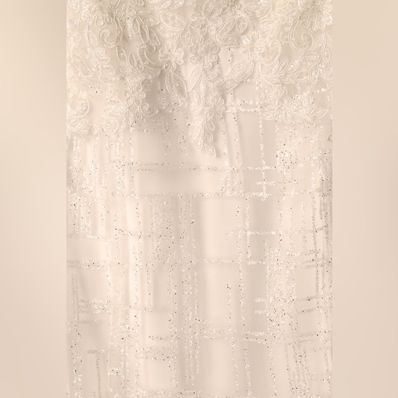 Lulus-Wonderstruck White Glitter Lace-Up Embroidered Lace Maxi Dress (Size:4) - Picture 7 of 8